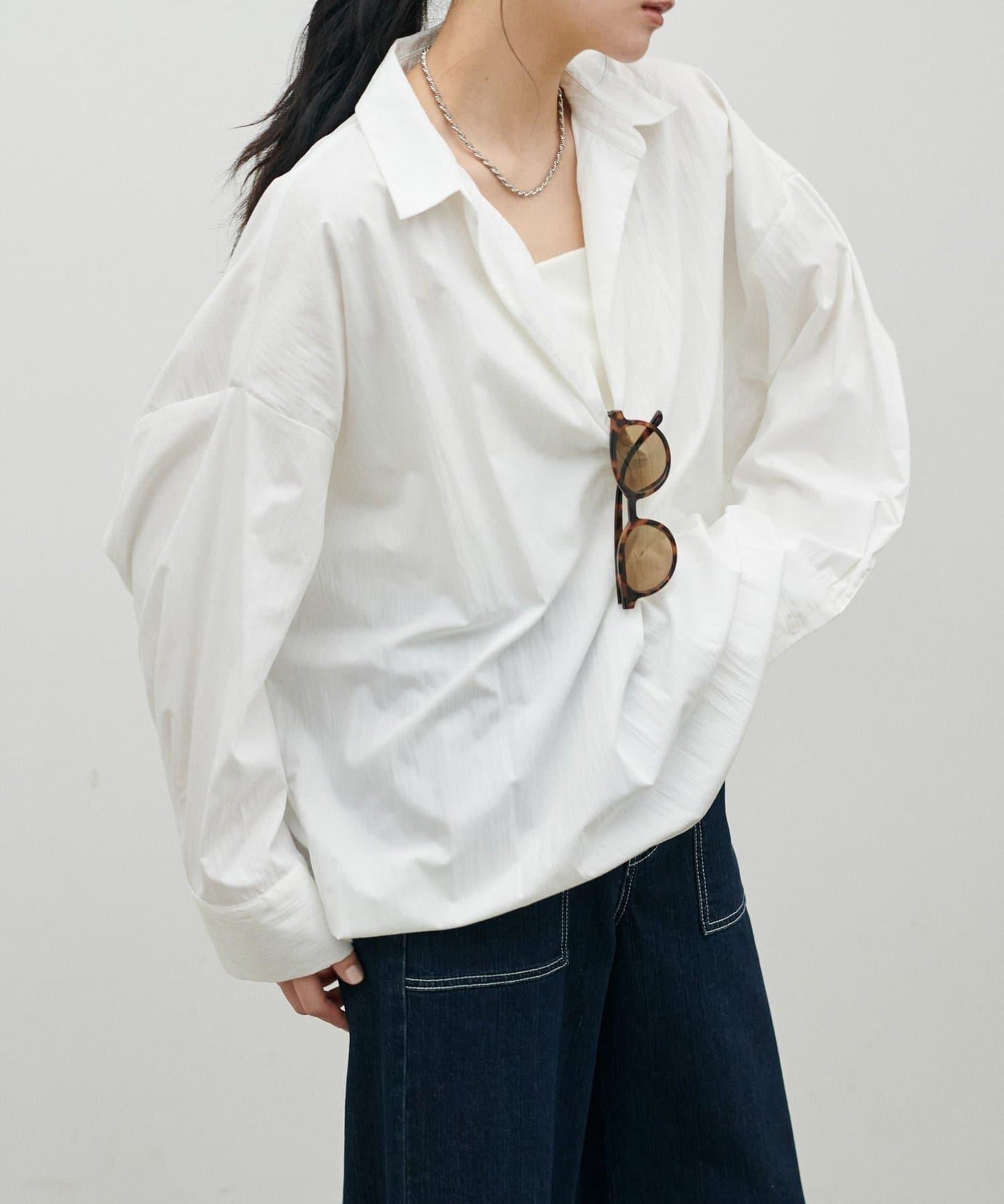 開領設計 長袖襯衫
