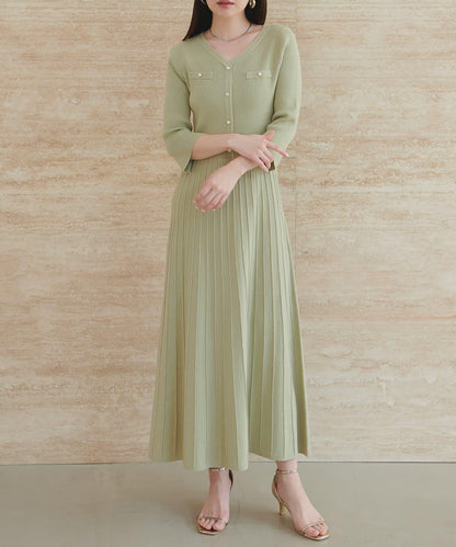 亮片褶皺針織連衣裙