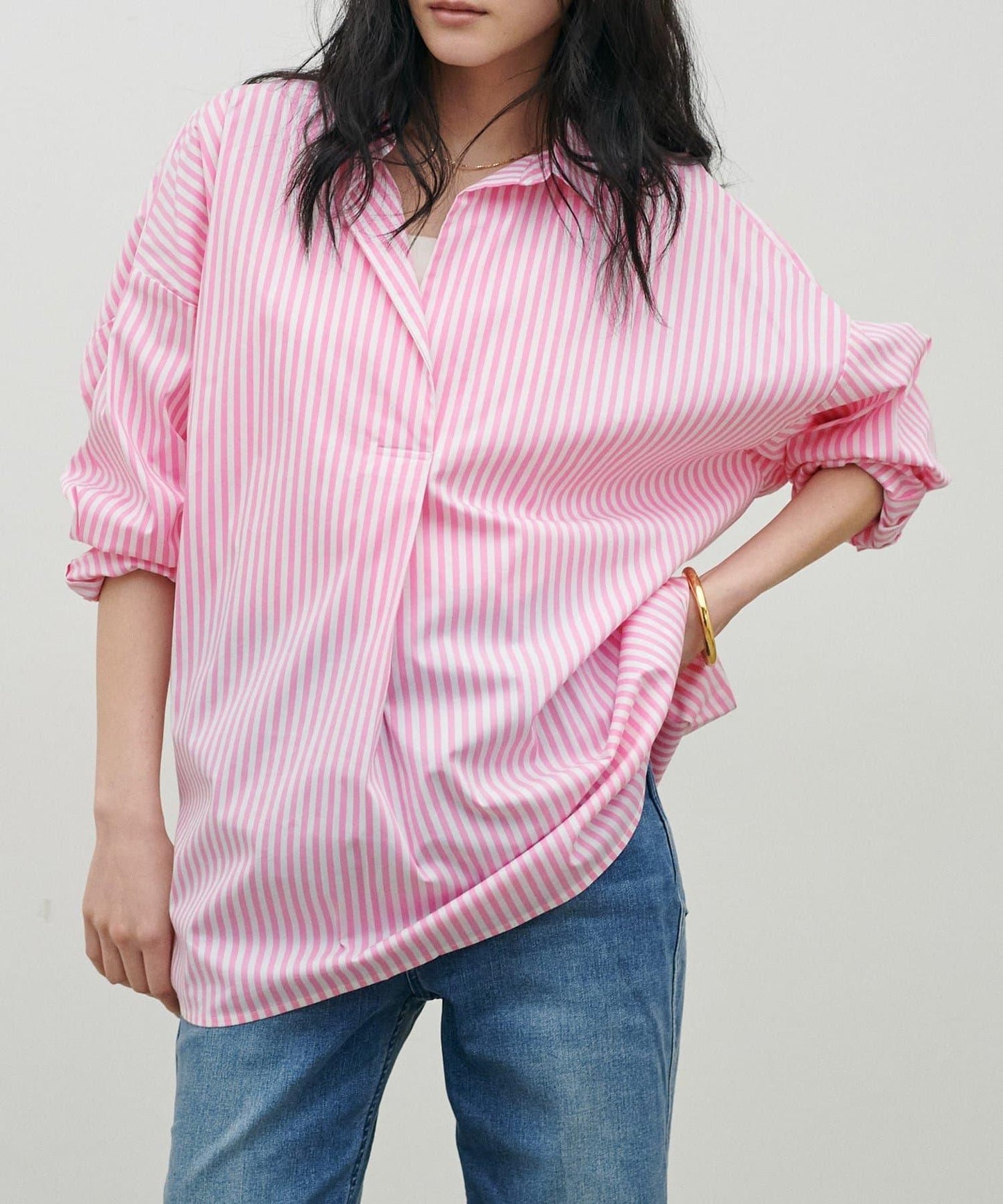 開領設計 長袖襯衫