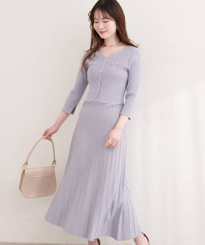 亮片褶皺針織連衣裙