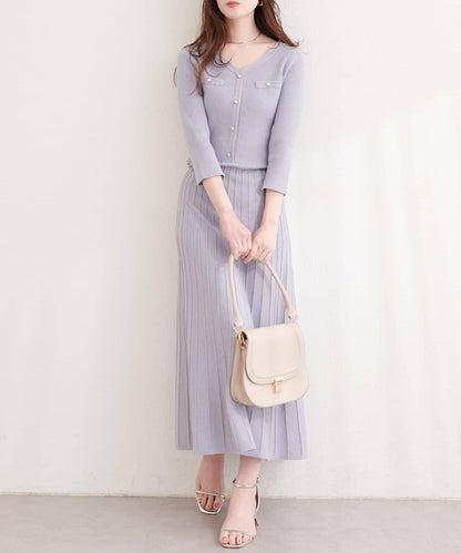 亮片褶皺針織連衣裙