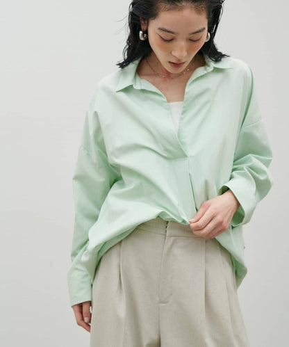 開領設計 長袖襯衫