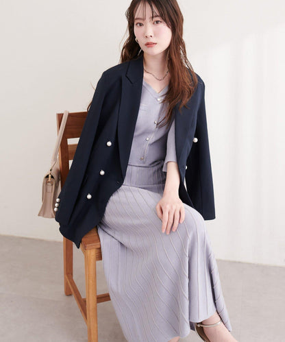 亮片褶皺針織連衣裙