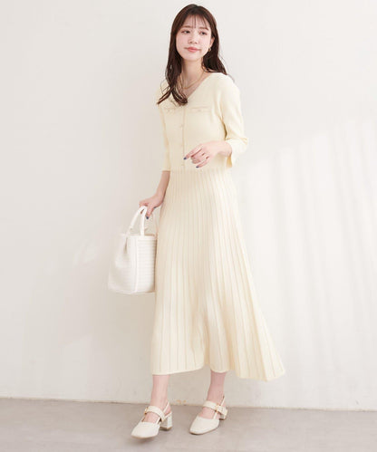 亮片褶皺針織連衣裙