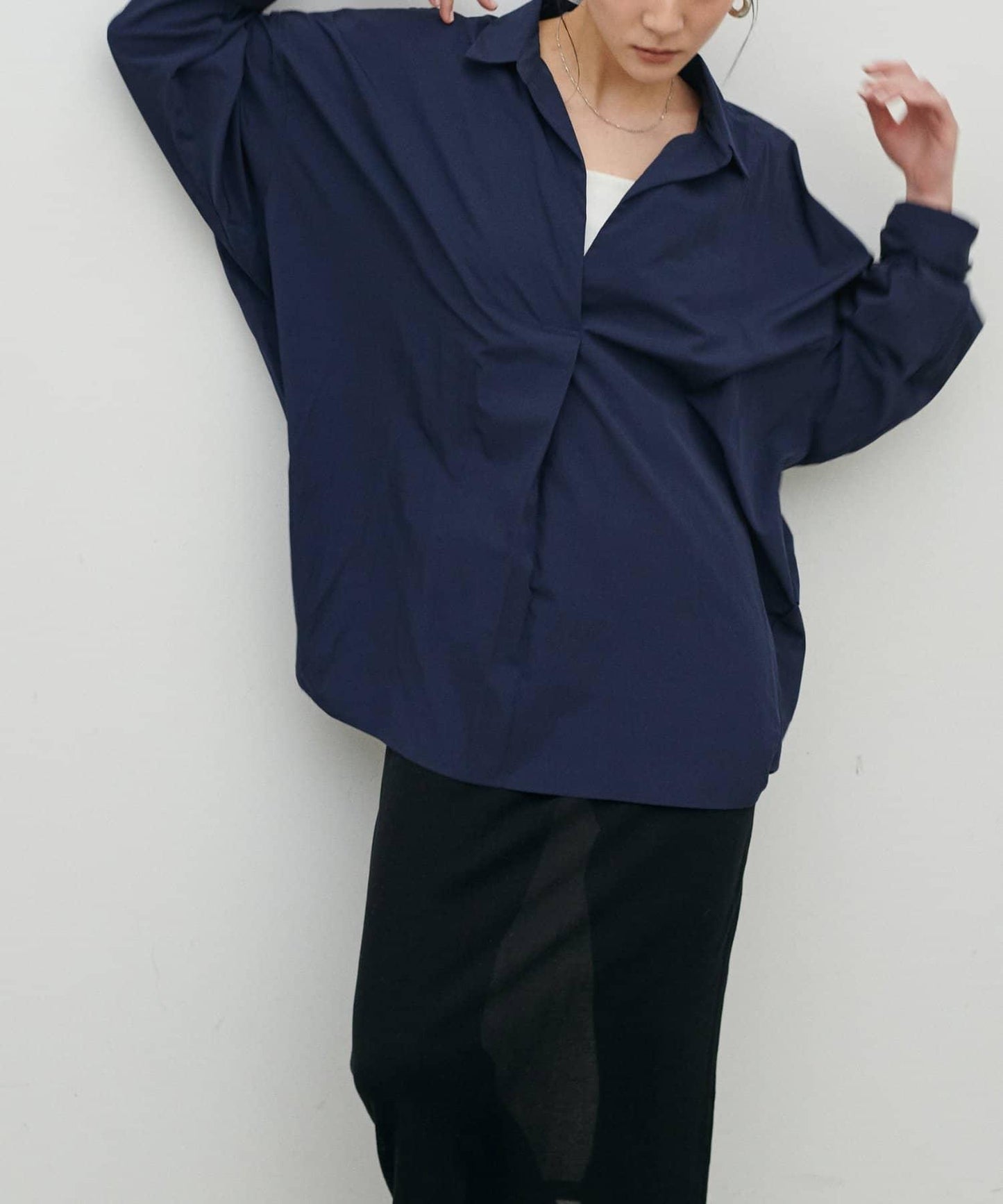 開領設計 長袖襯衫