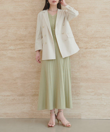 亮片褶皺針織連衣裙