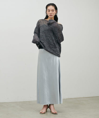 鏤空馬海毛船領套頭衫