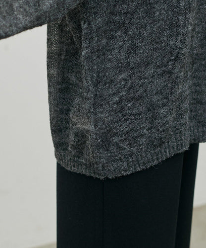 鏤空馬海毛船領套頭衫