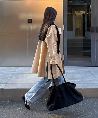 仿麂皮寬大托特包