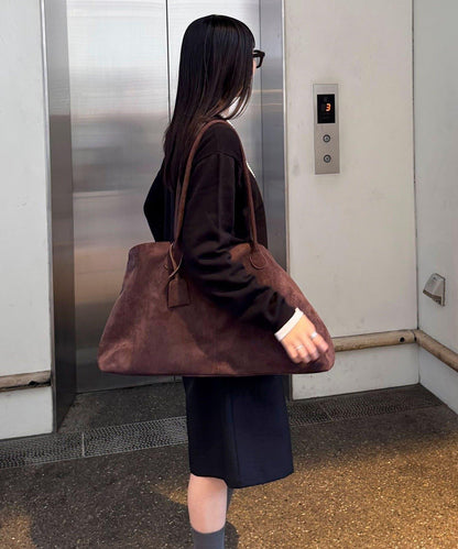 仿麂皮寬大托特包