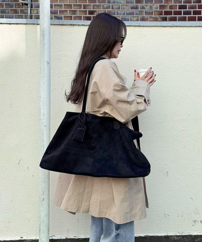 仿麂皮寬大托特包