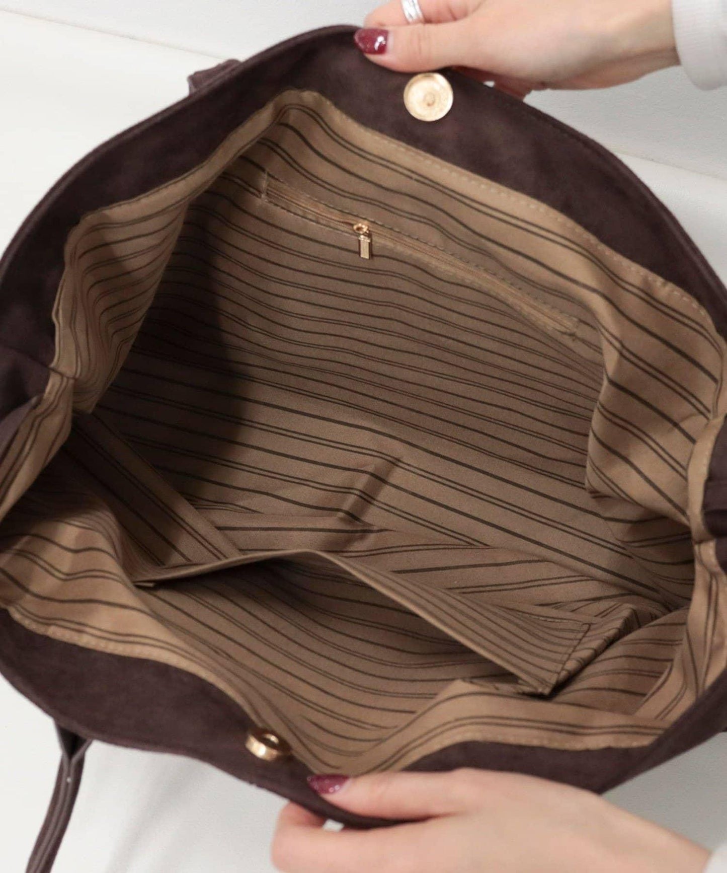 仿麂皮寬大托特包