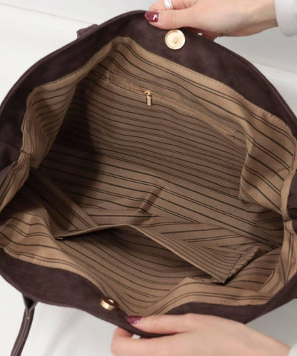 仿麂皮寬大托特包