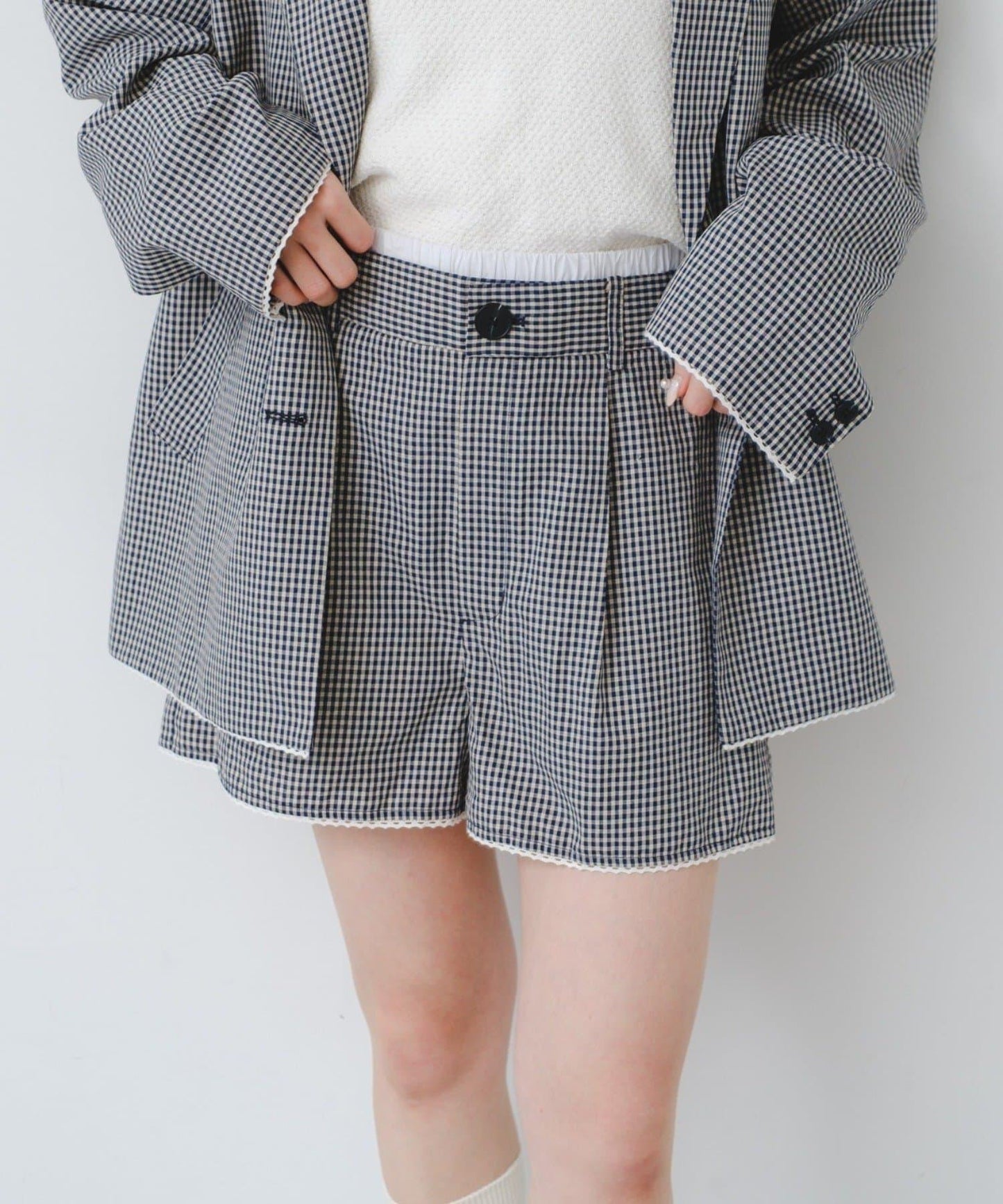 2026春夏目錄 可成套搭配 蕾絲花邊格紋 休閒短褲