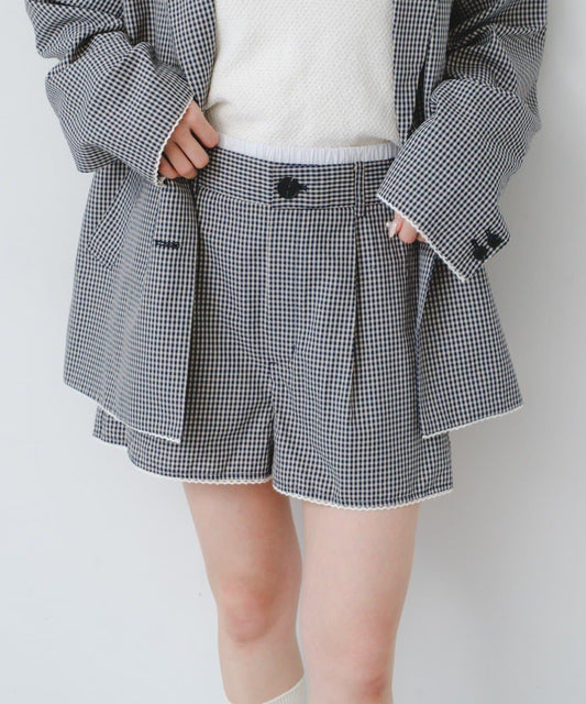 2026春夏目錄 可成套搭配 蕾絲花邊格紋 休閒短褲