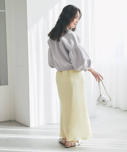 泡泡袖珍珠裝飾針織開衫