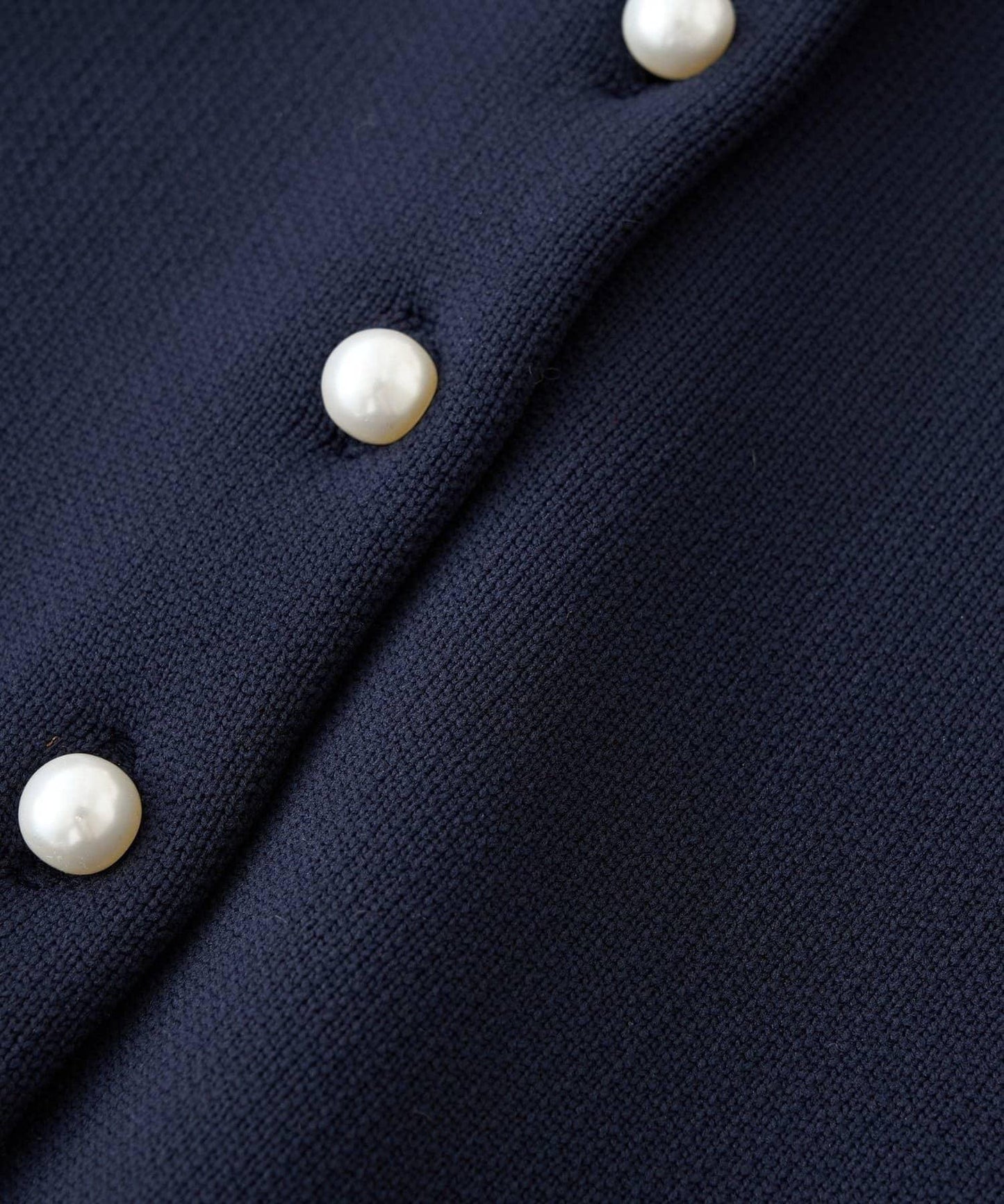 泡泡袖珍珠裝飾針織開衫