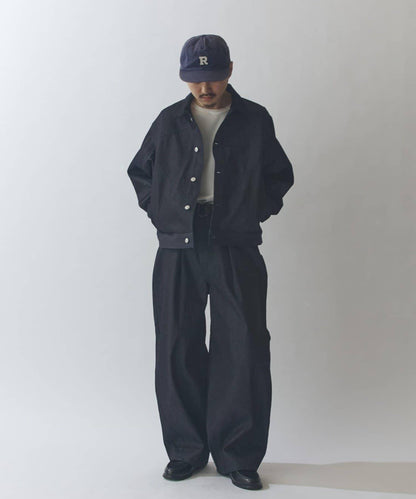 硬挺塔克設計氣球廓形牛仔褲