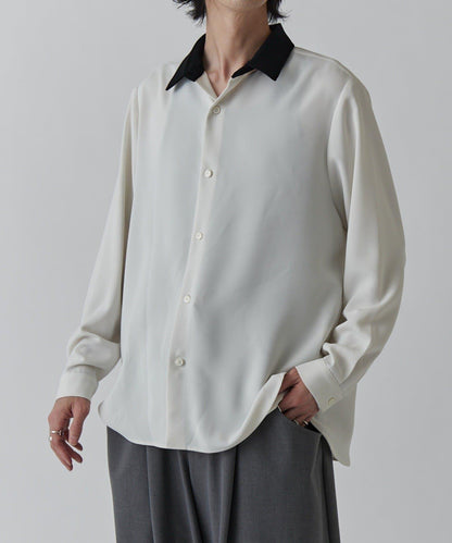 柔軟觸感拼色領襯衫