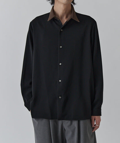 柔軟觸感拼色領襯衫