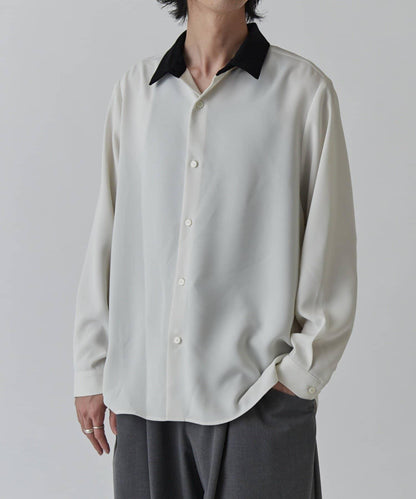 柔軟觸感拼色領襯衫