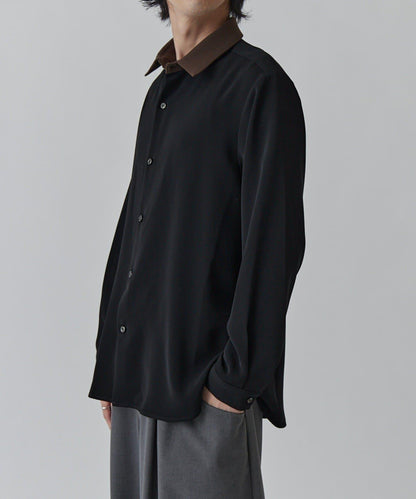 柔軟觸感拼色領襯衫