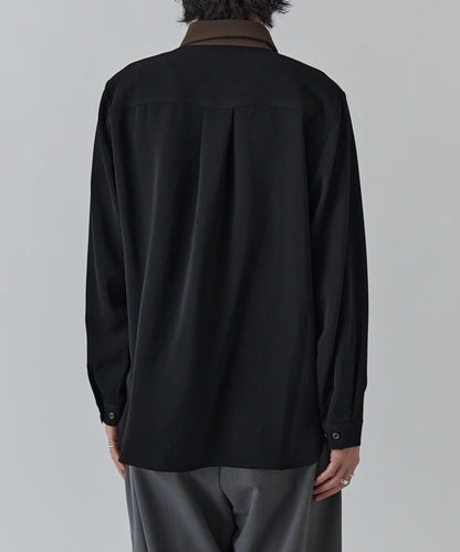 柔軟觸感拼色領襯衫