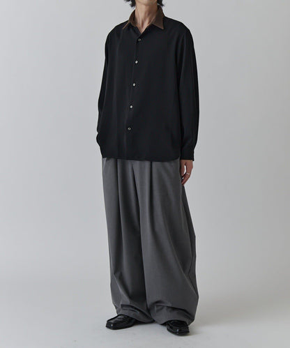 柔軟觸感拼色領襯衫