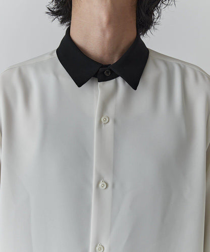 柔軟觸感拼色領襯衫