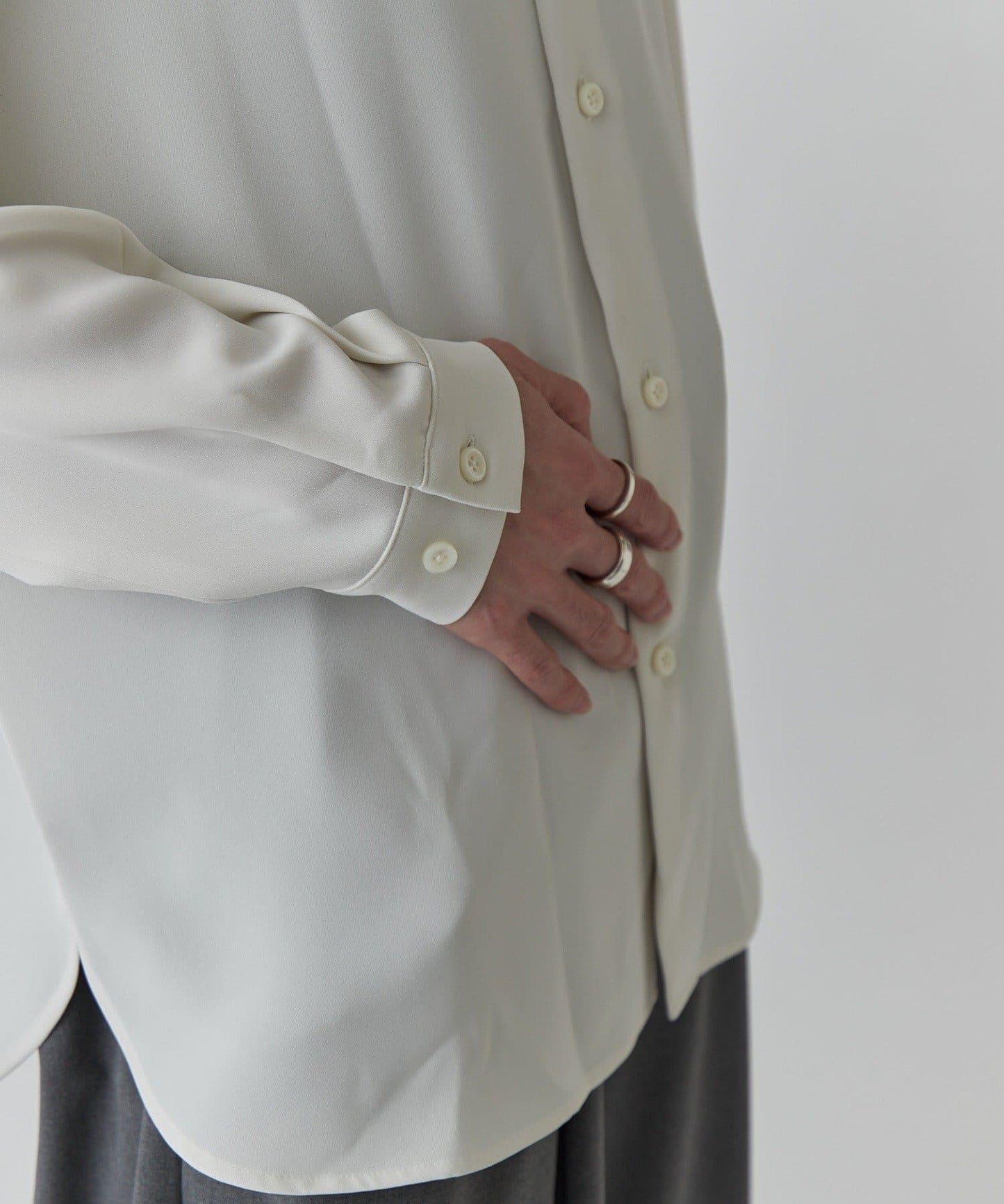 柔軟觸感拼色領襯衫