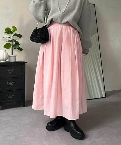 蓬鬆塔夫綢傘擺半身裙