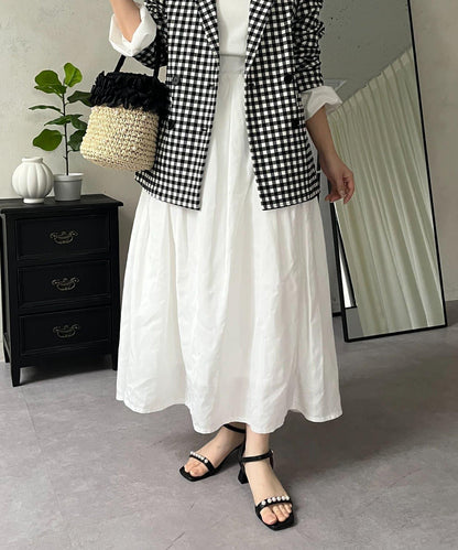 蓬鬆塔夫綢傘擺半身裙