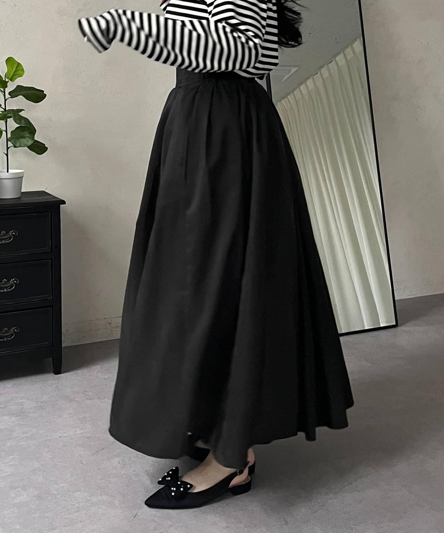 蓬鬆塔夫綢傘擺半身裙