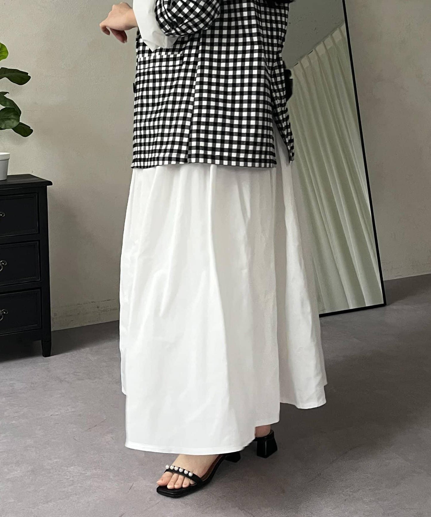 蓬鬆塔夫綢傘擺半身裙