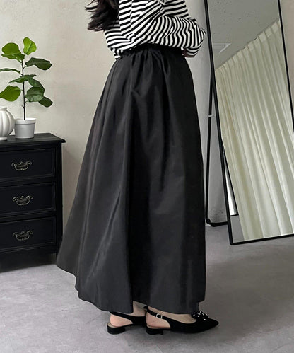 蓬鬆塔夫綢傘擺半身裙