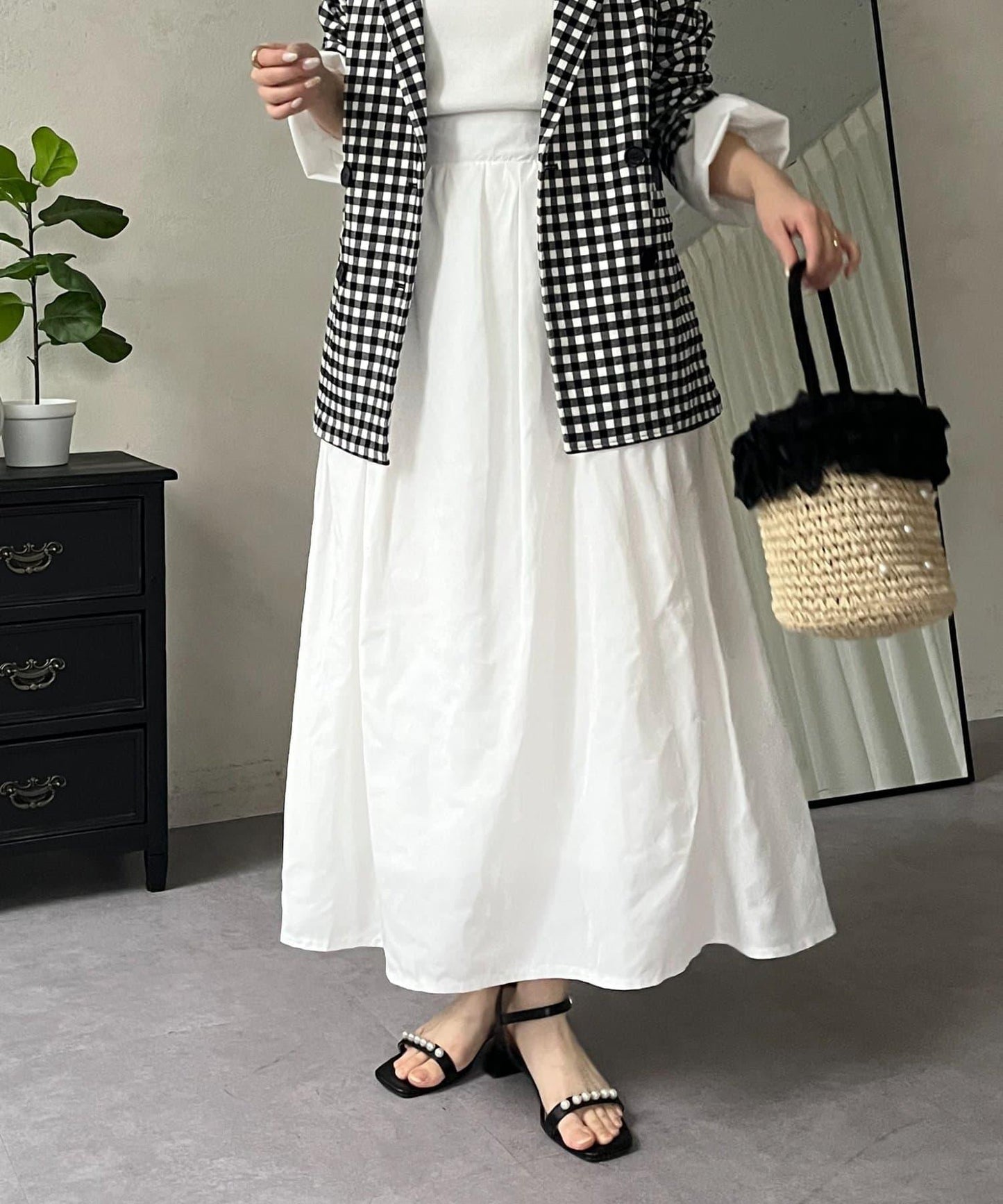 蓬鬆塔夫綢傘擺半身裙