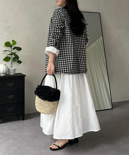 蓬鬆塔夫綢傘擺半身裙