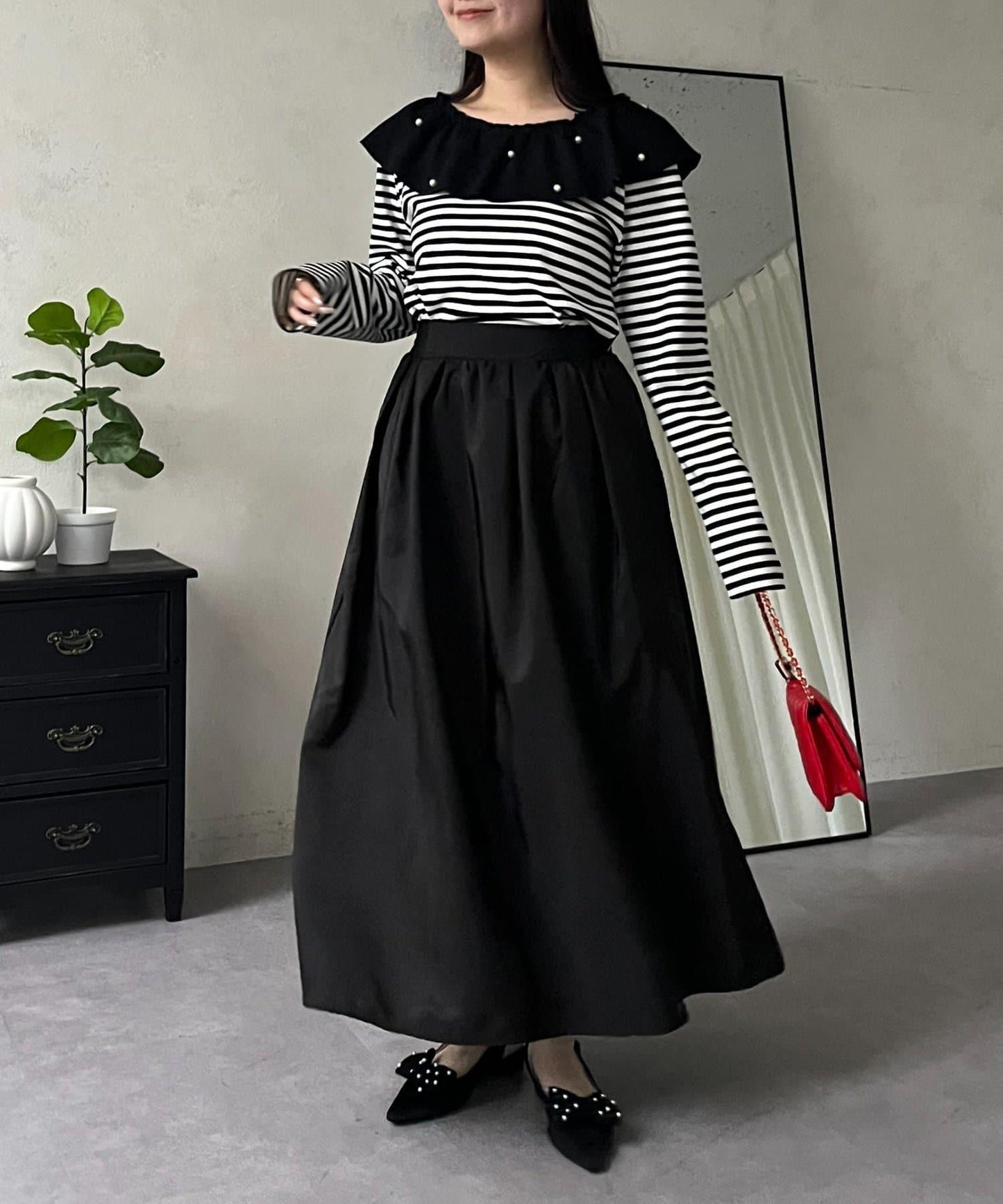 蓬鬆塔夫綢傘擺半身裙