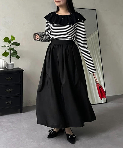 蓬鬆塔夫綢傘擺半身裙