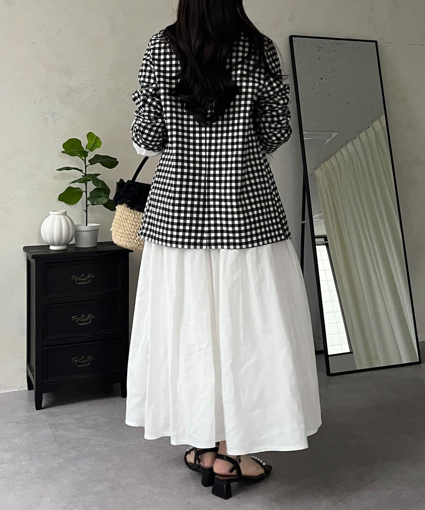 蓬鬆塔夫綢傘擺半身裙