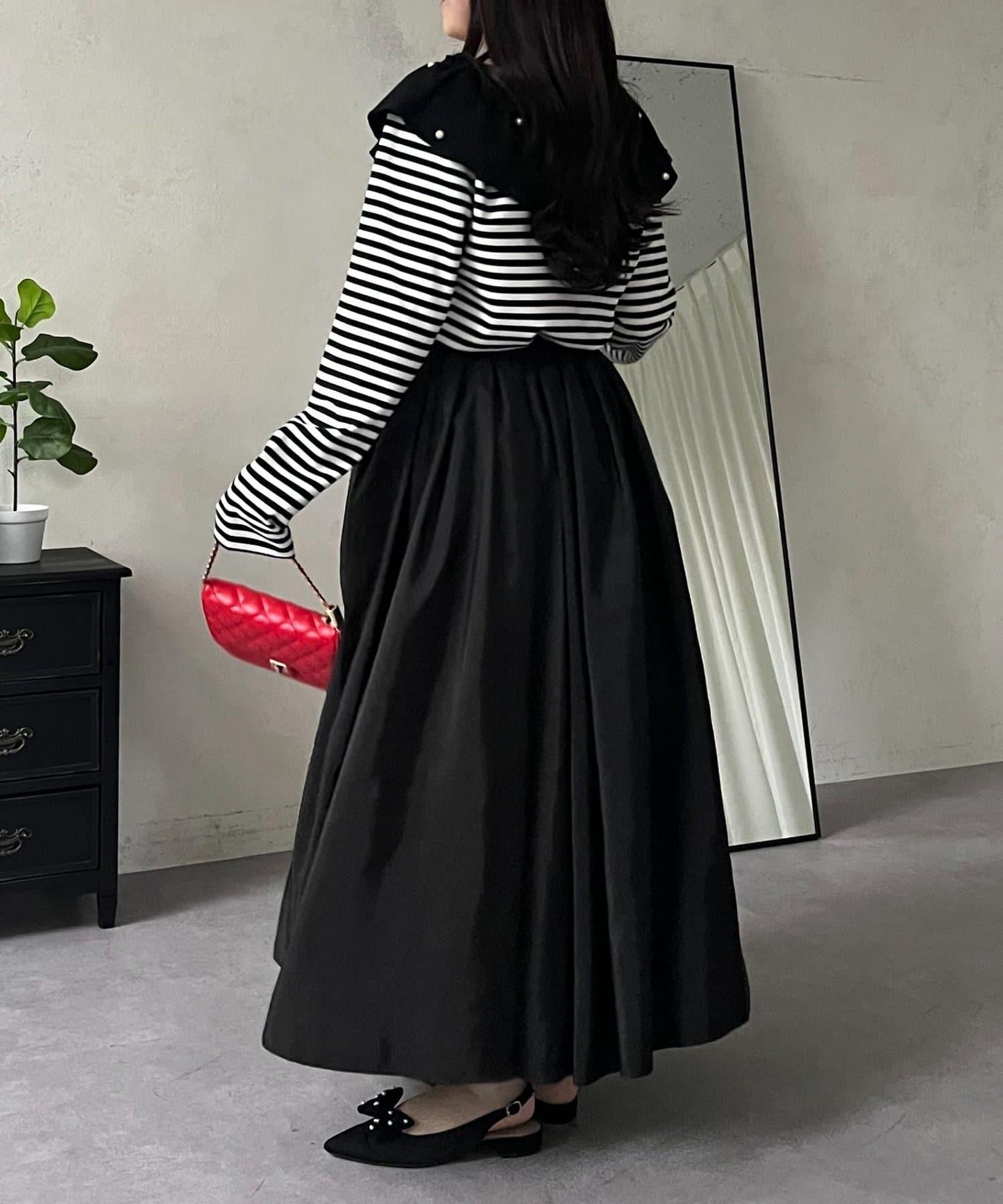 蓬鬆塔夫綢傘擺半身裙