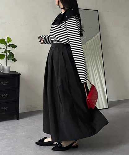 蓬鬆塔夫綢傘擺半身裙