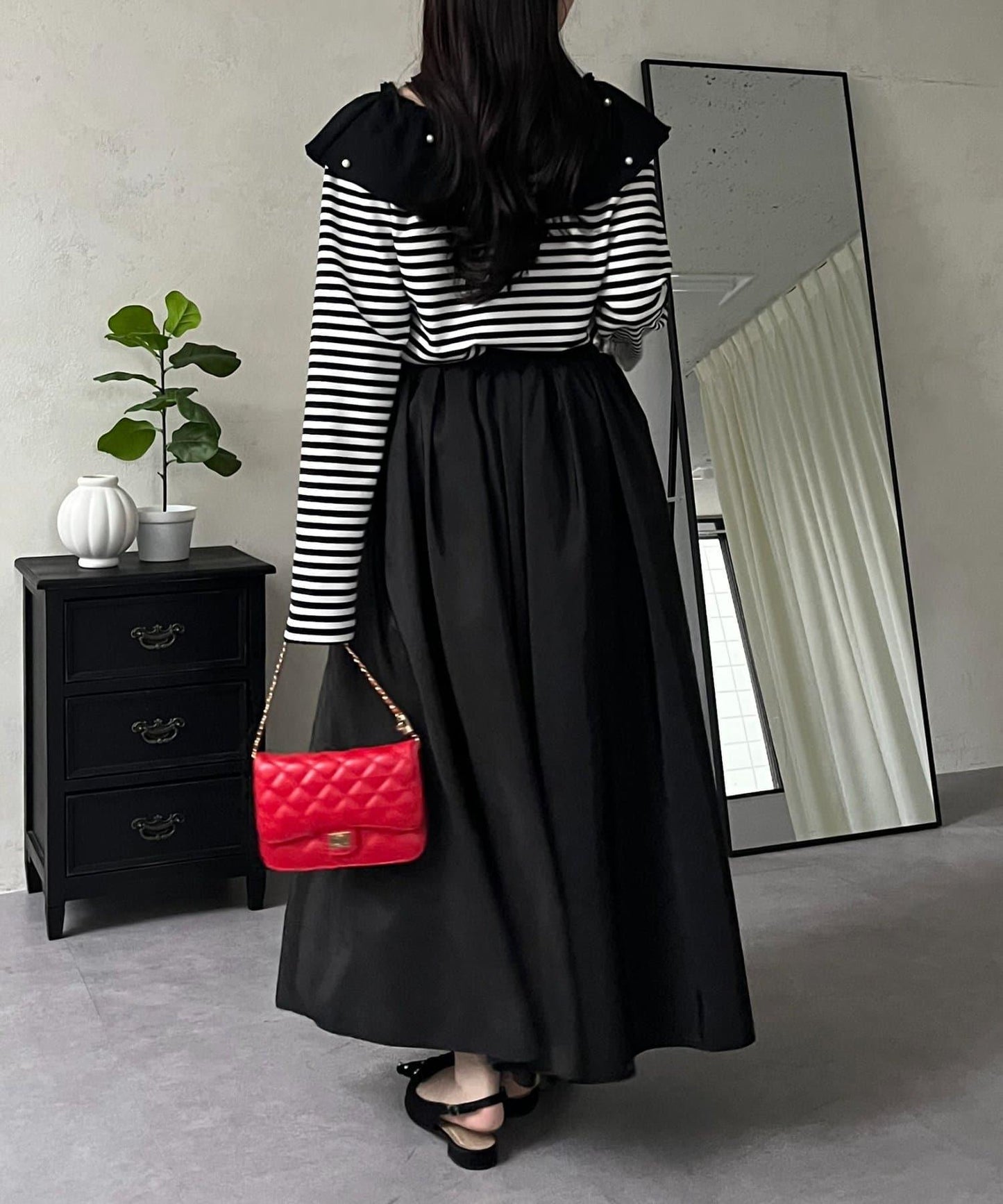 蓬鬆塔夫綢傘擺半身裙