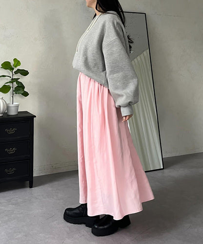 蓬鬆塔夫綢傘擺半身裙