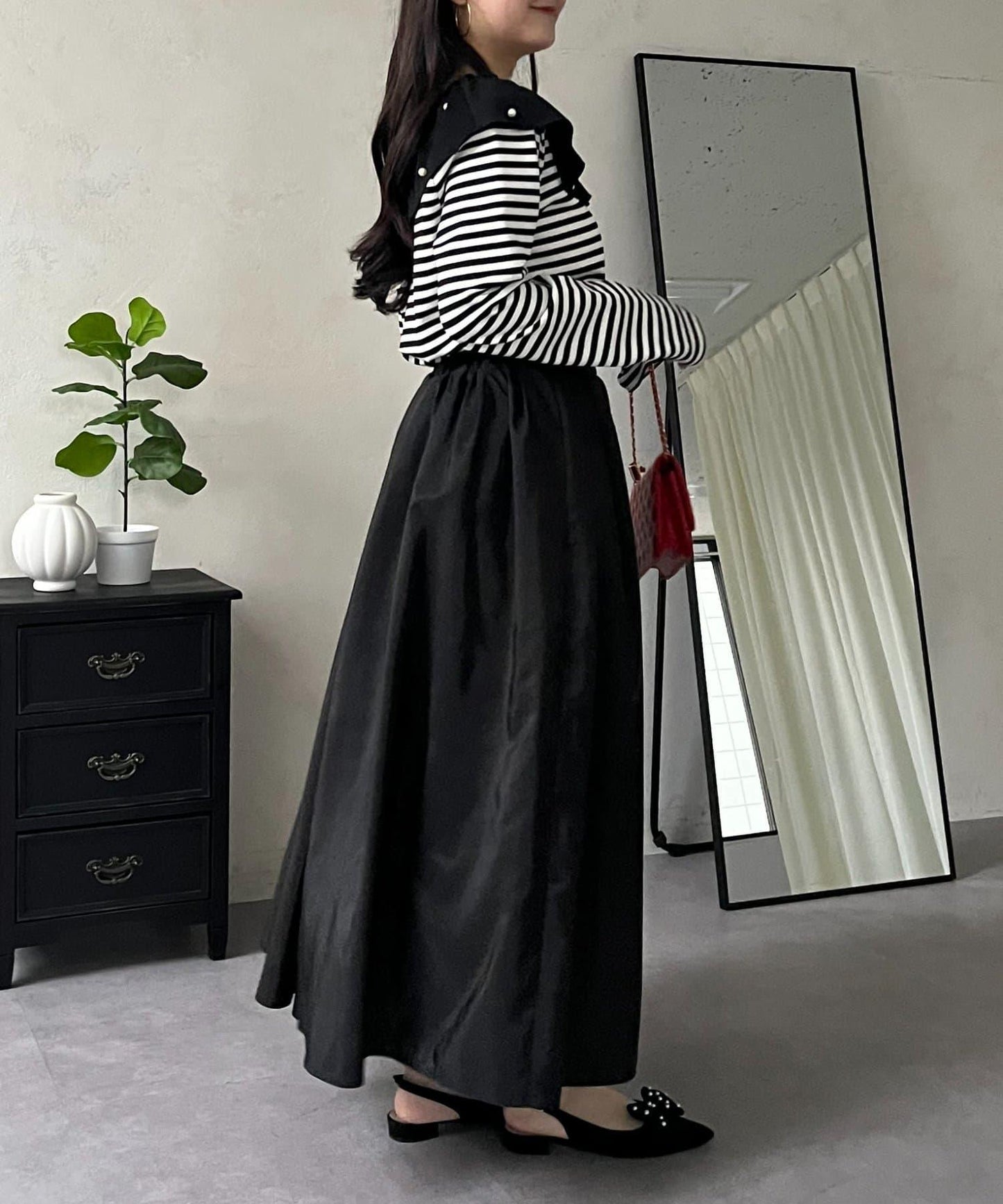 蓬鬆塔夫綢傘擺半身裙