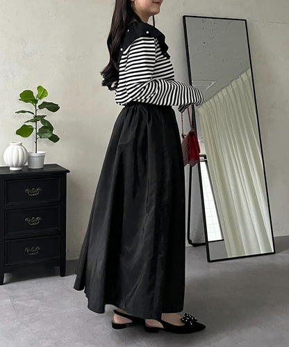 蓬鬆塔夫綢傘擺半身裙