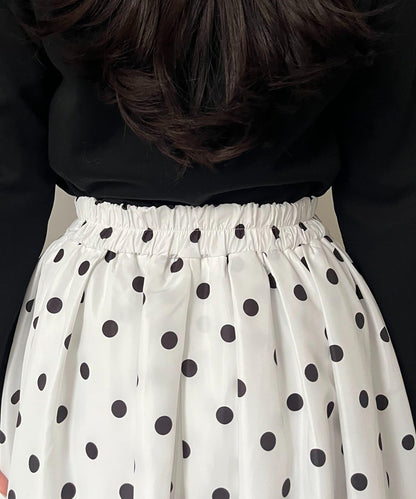 圓點格紋蓬鬆塔夫綢傘形半身裙