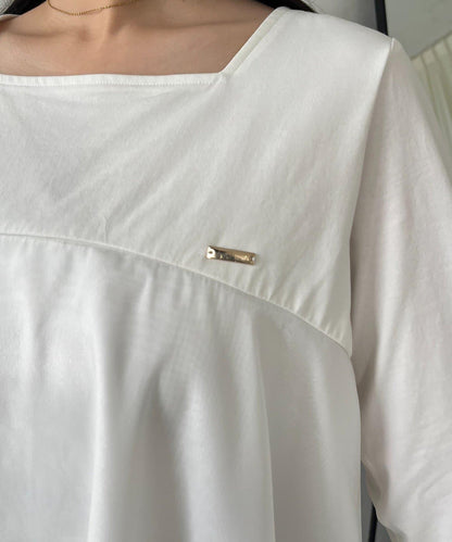 下襬撞色層疊設計 長袖T恤