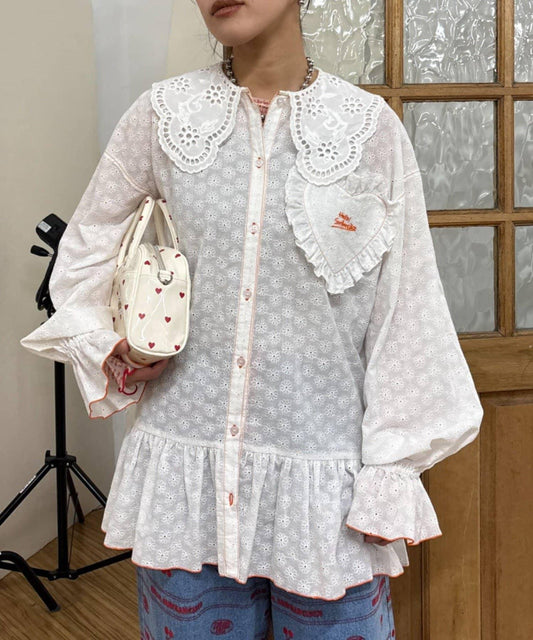 HELLO.SANFRANCISCO/ハローサンフランシスコ 荷葉邊蕾絲長款上衣