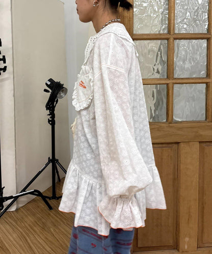 HELLO.SANFRANCISCO/ハローサンフランシスコ 荷葉邊蕾絲長款上衣